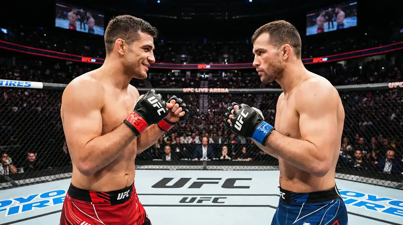 Comparação visual entre taxas de vitória de favoritos e azarões no UFC