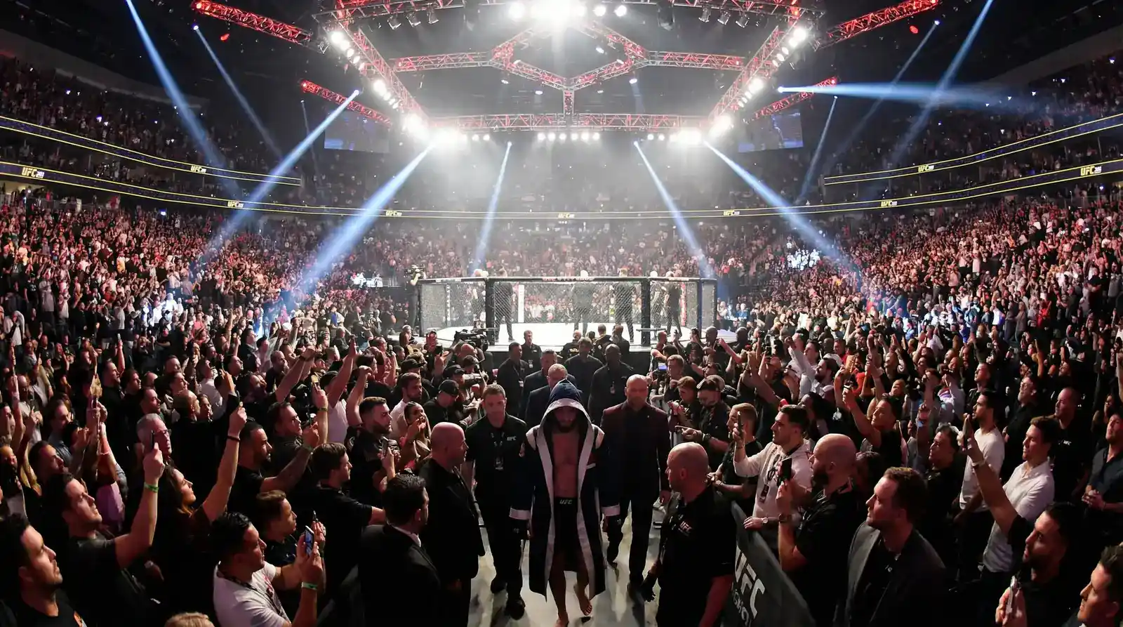 Main event do UFC com estatísticas de upsets e pressão na luta principal
